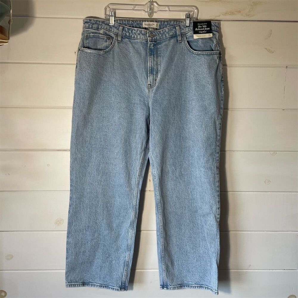 Abercrombie & Fitch The 90's Relaxed Jeans High Rise Plus Size 35 Curve Love - Picture 4 of 12